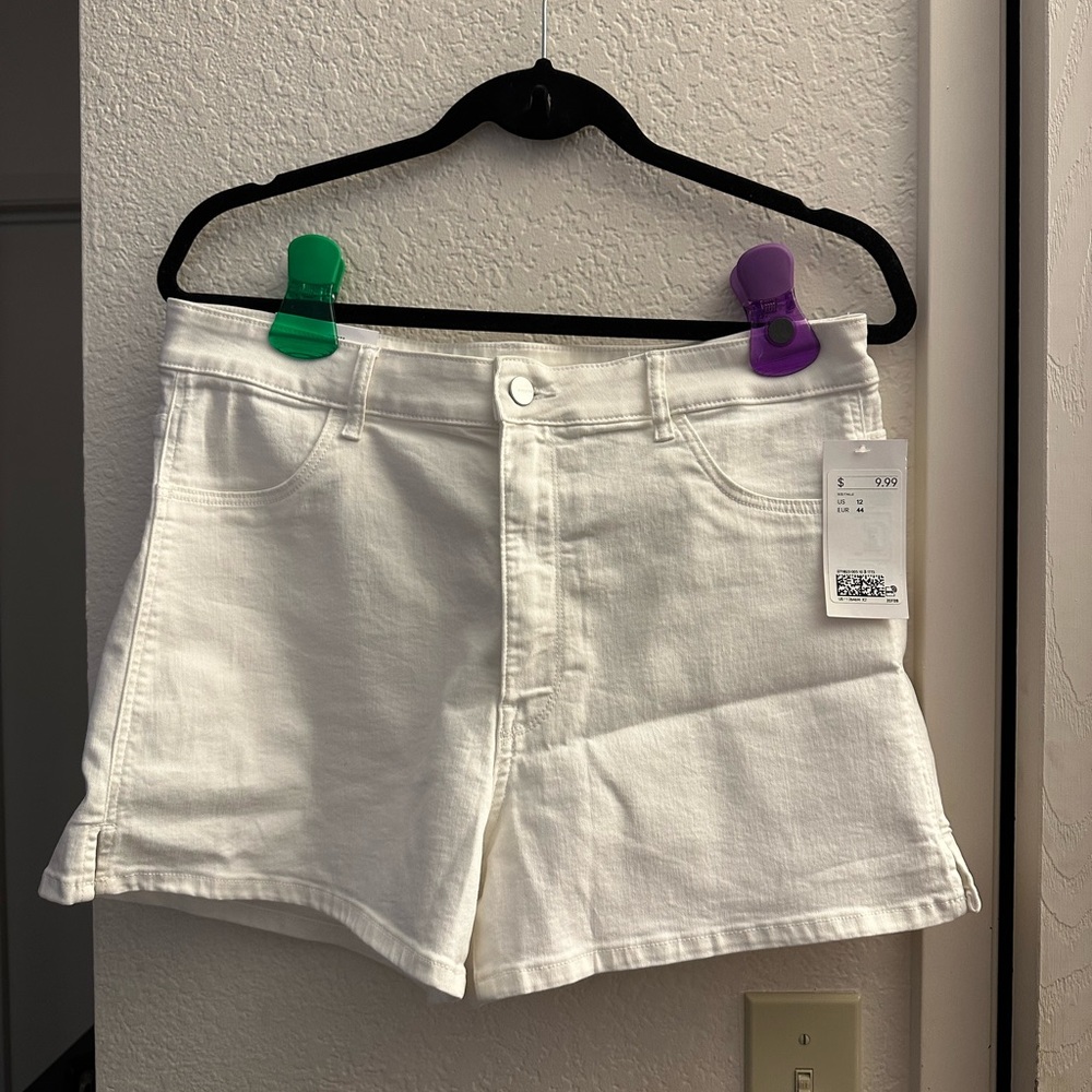 White Jean Shorts
